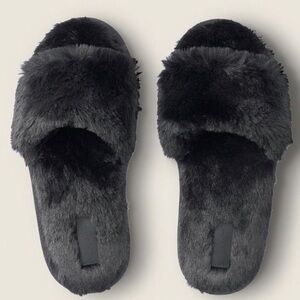 Pink | super soft black slippers size small (5-6)